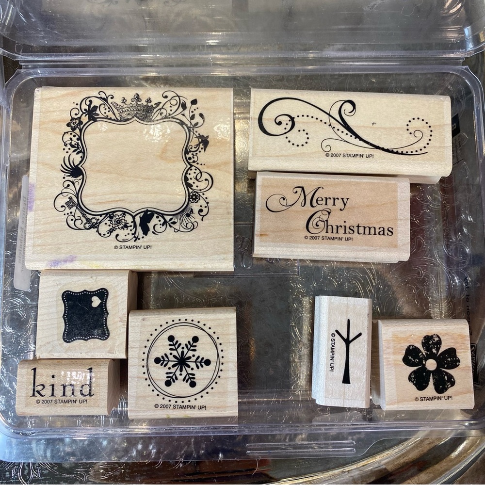 Stampin' Up! Decorative Wooden Stamp Set - Black Designs